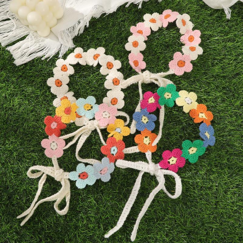 Travel Accessories Hawaii - Kleurrijke bloemen tulband hoofdbanden gebreide bloemen
