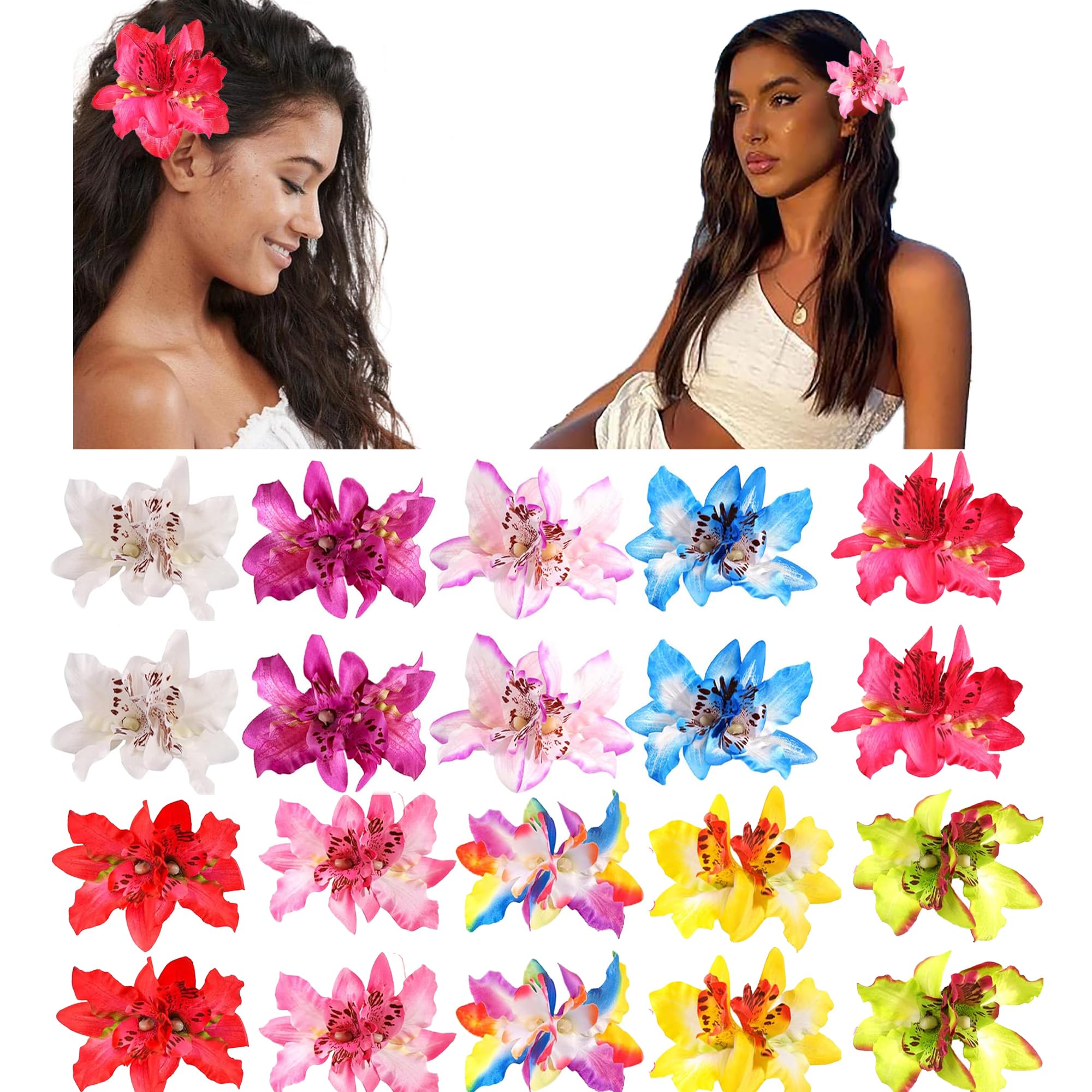 Travel Accessories Hawaii - 2 Stuks Hawaii Orchidee Bloemen Haarspeldjes,