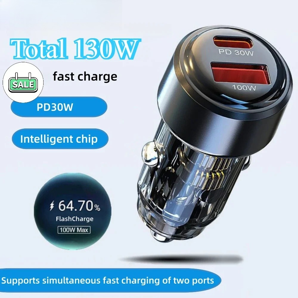 Travel Plug Type C - Totaal 130 W USB Autolader Adapter