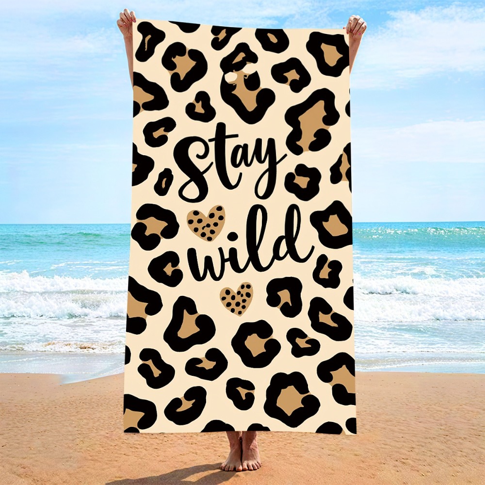 Travel Towel Quick Dry - Luipaardprint Afdrukken Sneldrogende strandhanddoek 27,5x55in Microfiber
