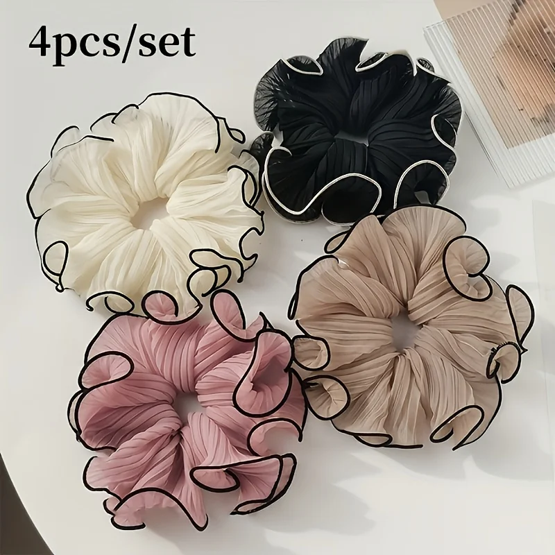 Travel Accessories Sale - 4 stuks/set elegante stoffen scrunchies met