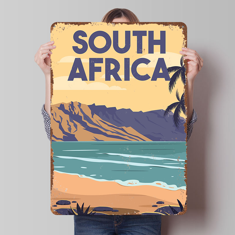 Travel Accessories South Africa - Zuid-Afrika Reizen Metalen Poster Aangepaste Muurkunst