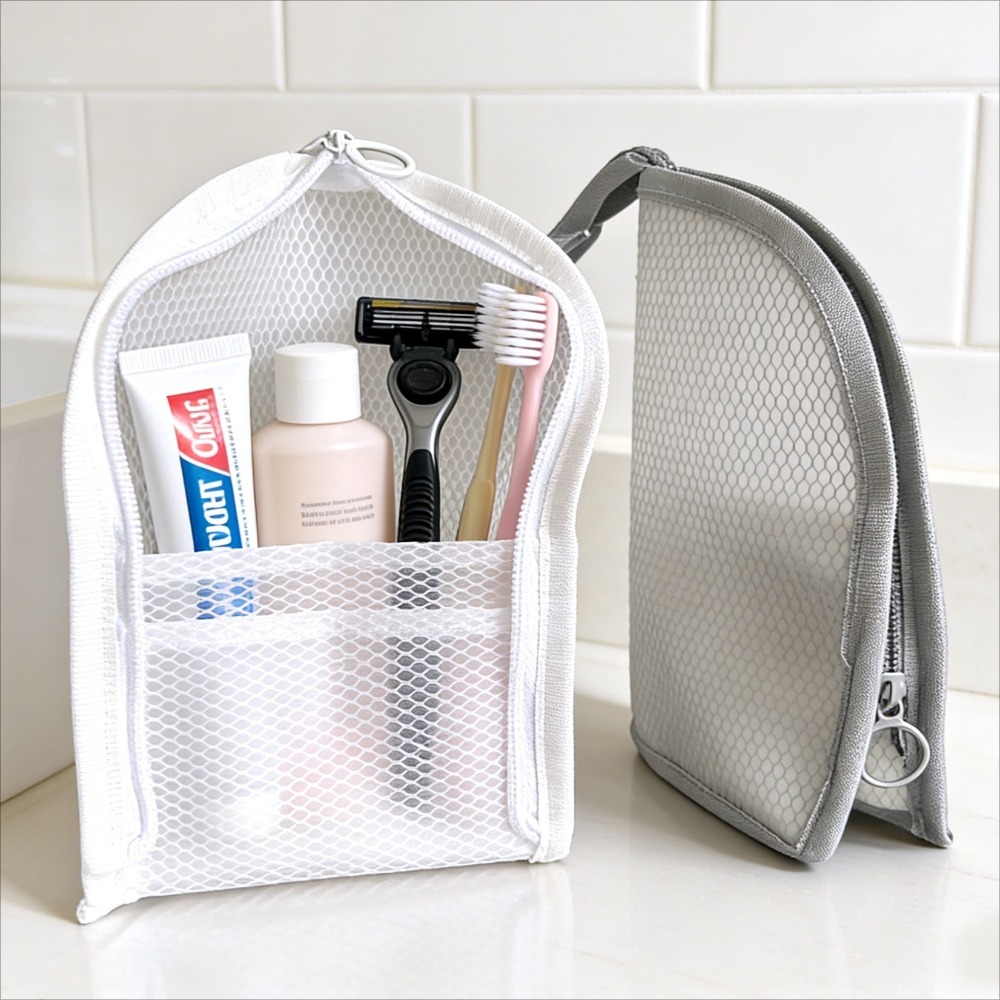 Travel Z - Mesh toilettas, ademend, sneldrogend, staande verticale