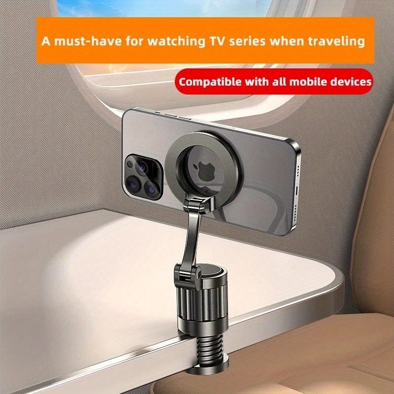 Phone Holder Airplane - Verstelbare multifunctionele draaibare magnetische telefooncliphouder Vliegtuigreisbenodigdheden