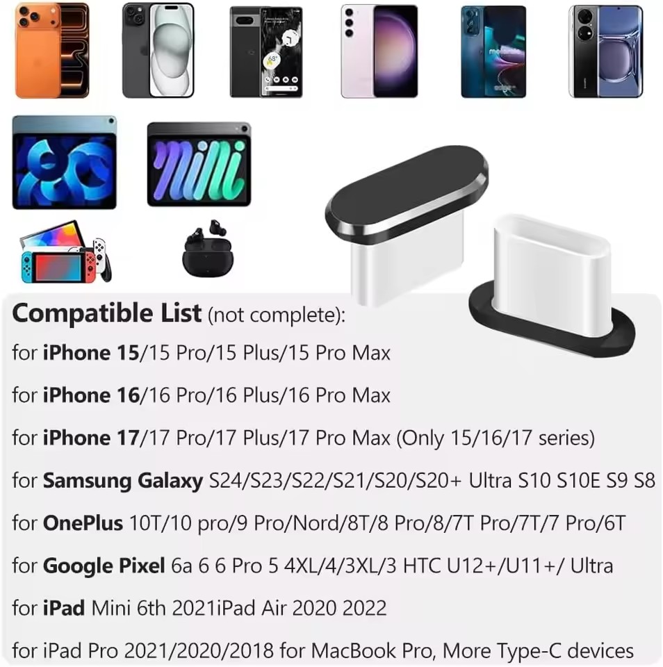 4 stuks USB-C stofdopjes met r - Travel Plug Type C recensie en prijs