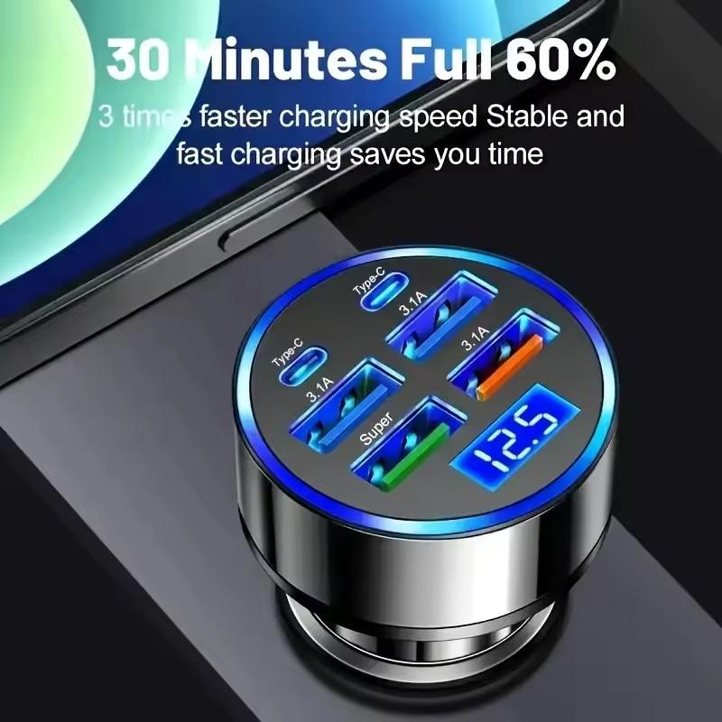 300W PD autolader 6 poorten sn - Travel Plug Type C recensie en prijs
