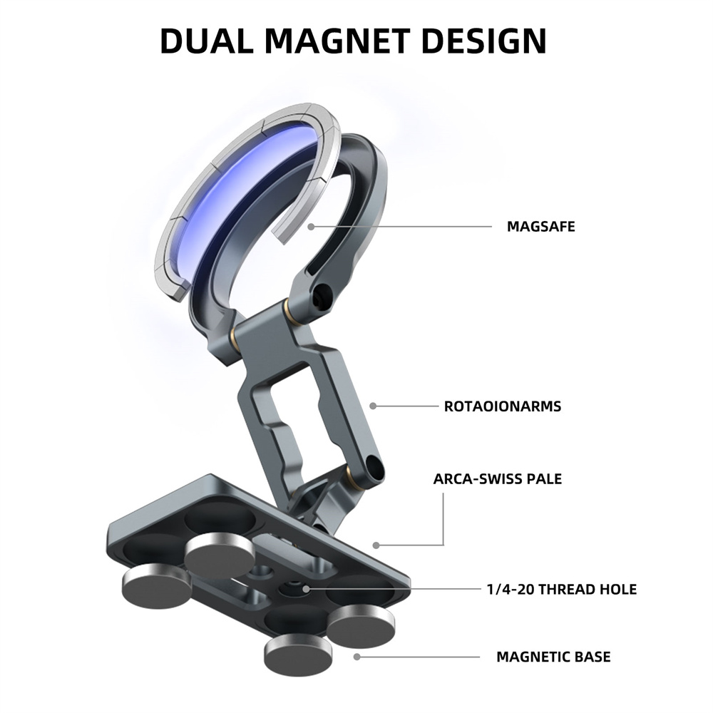 Dubbele magnetische telefoonho - Phone Holder Airplane recensie en prijs