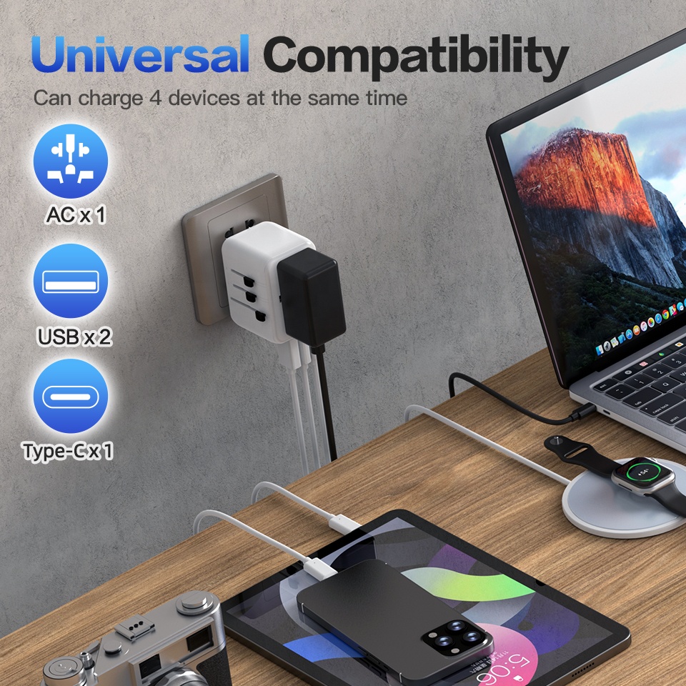 Type C GaN 20W oplader multi-p - Travel Plug Type C recensie en prijs